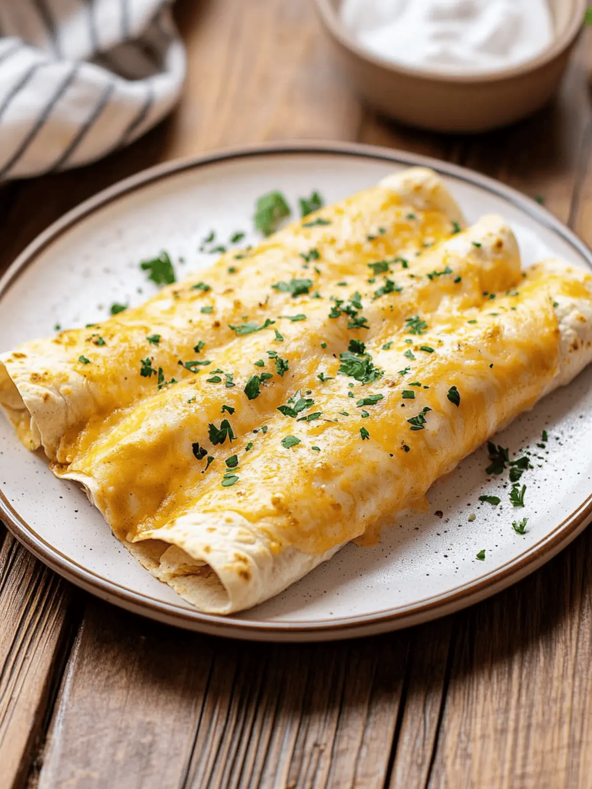 Creamy White Chicken Enchiladas