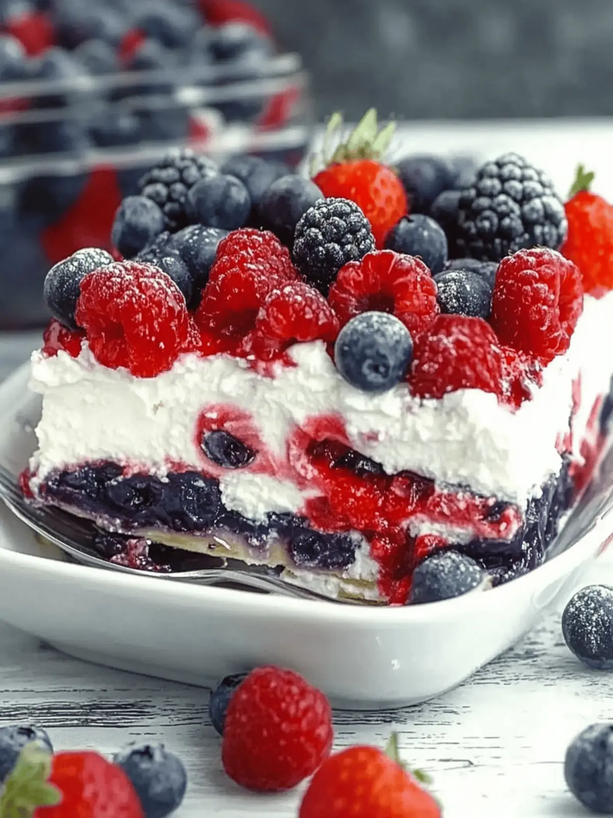 No Bake Summer Berry Lasagna