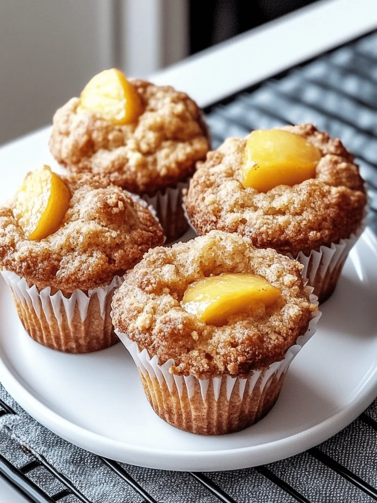 Homemade Peach Cobbler Muffins