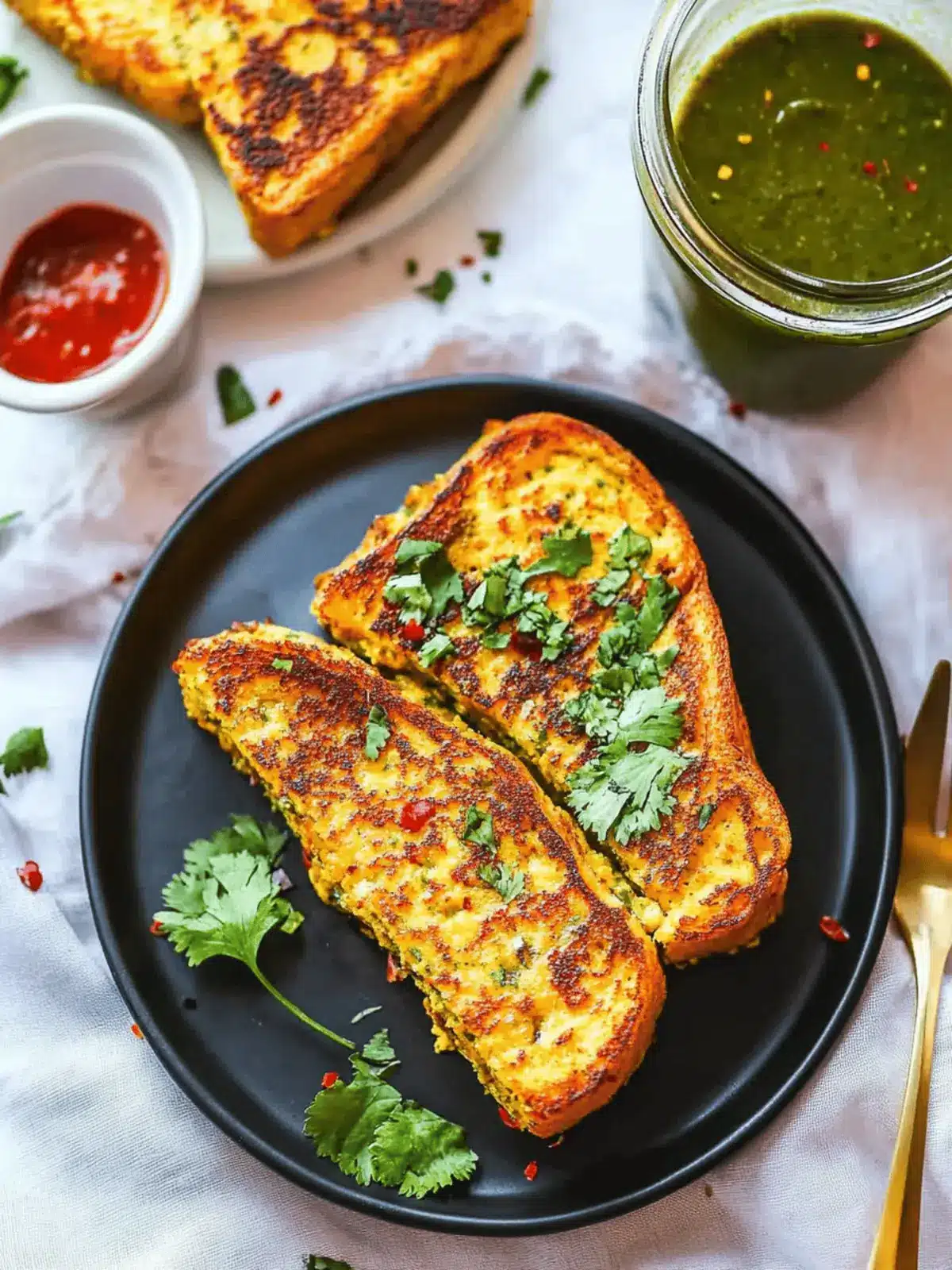 Savory Masala French Toast with Turmeric & Chili
