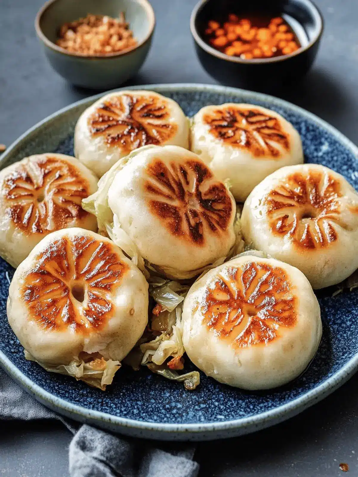 Pan-Fried Cabbage and Noodle Buns