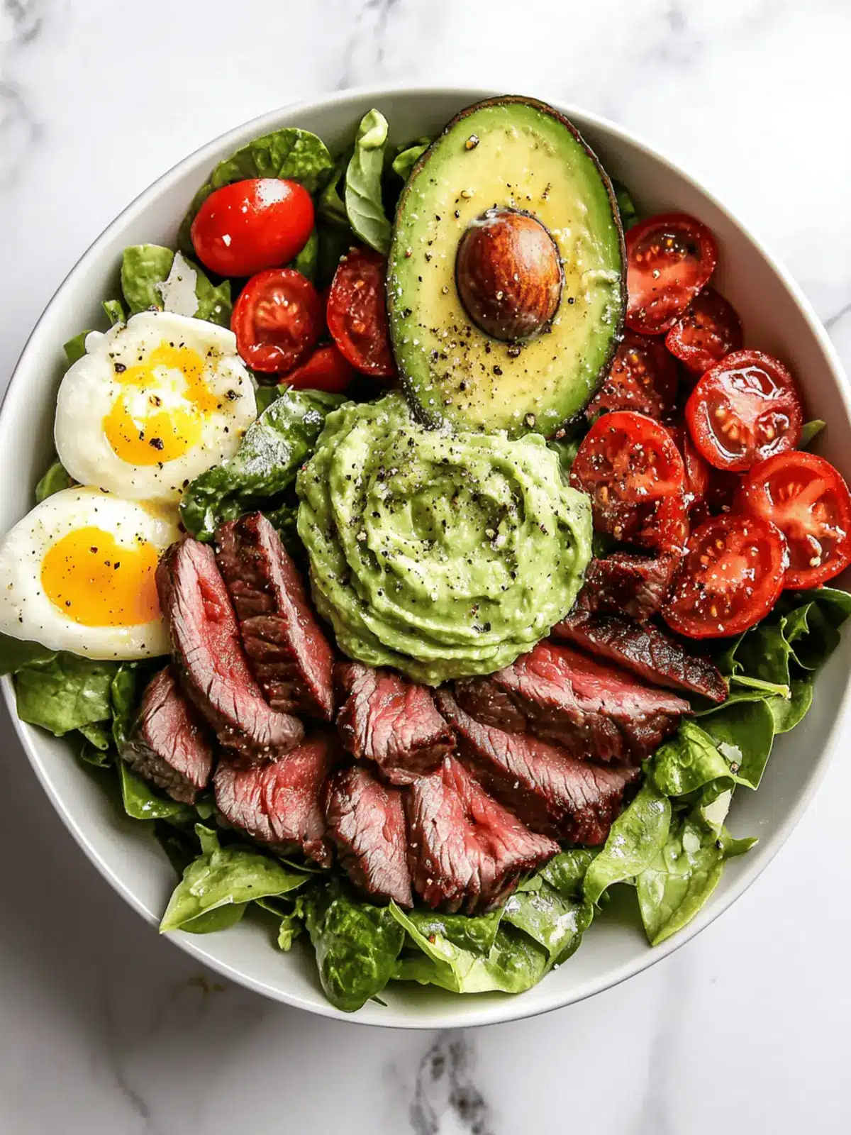 Steak Cobb Salad With Creamy Avocado Dressing Recipe Brings A Protein-Packed Delight!