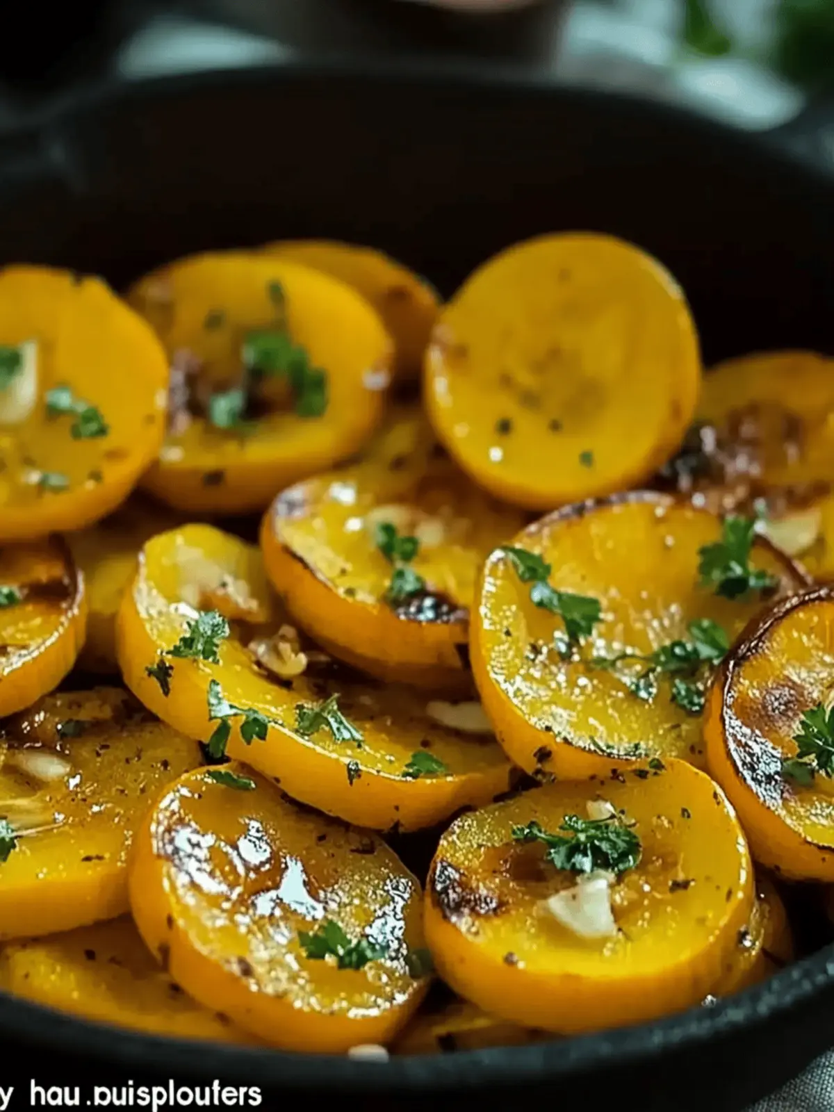 Simple Roasted Patty Pan Squash with Garlic and Herbs