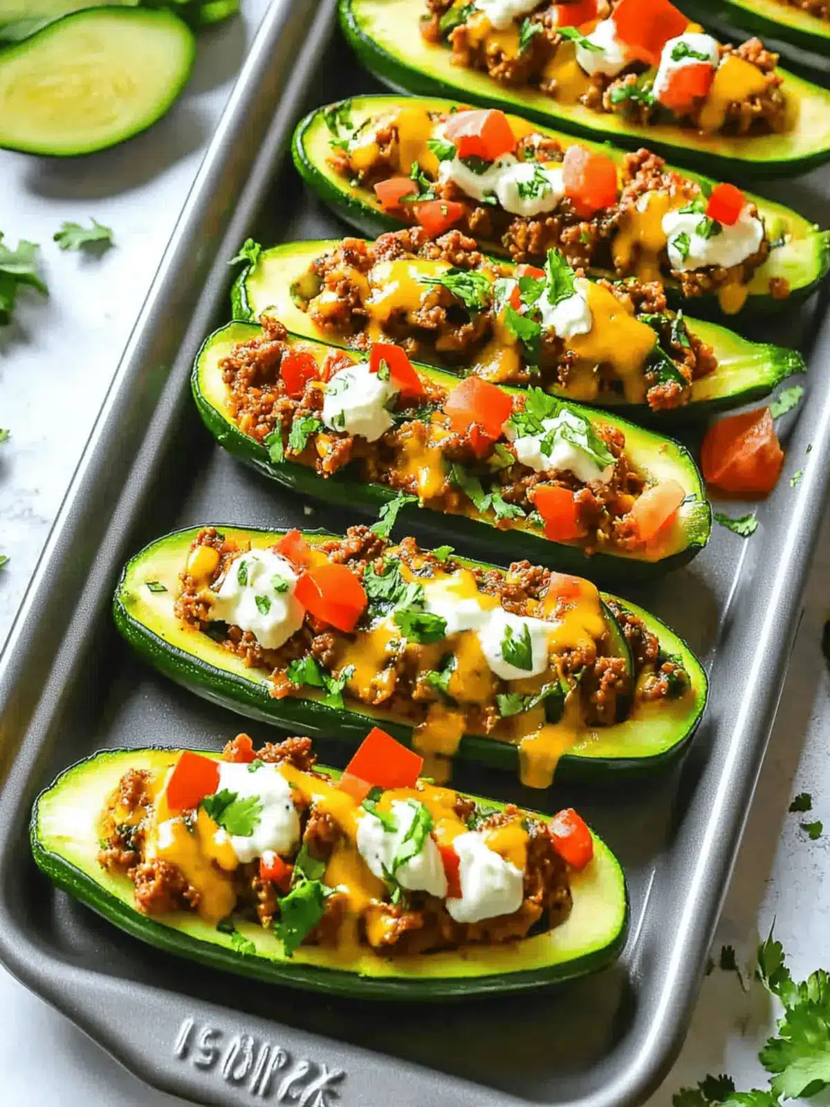 Simple Taco Stuffed Zucchini Boats