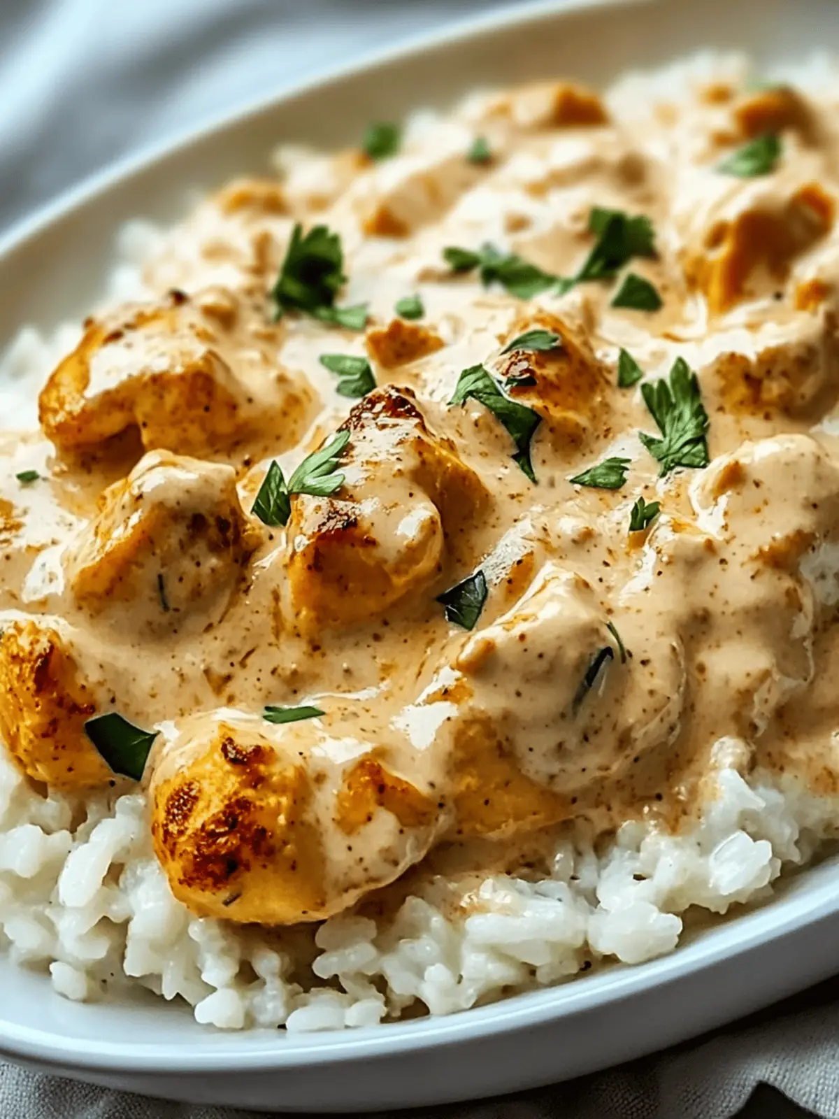 CREAMY SMOTHERED CHICKEN AND RICE RECIPE