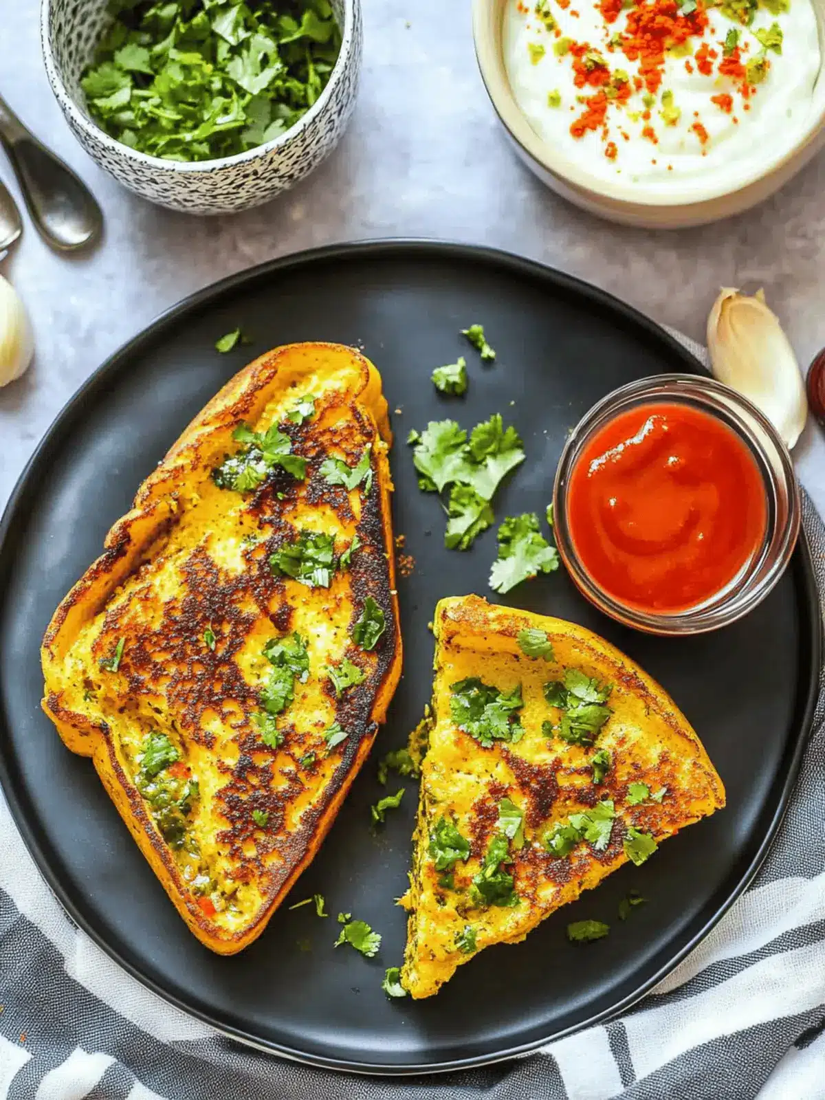 Savory Masala French Toast with Turmeric & Chili