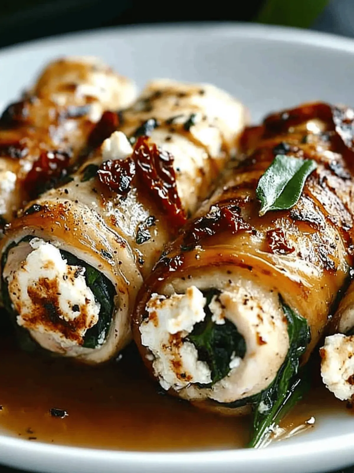 Rolled Up Chicken with Feta, Spinach, and Sun-Dried Tomatoes