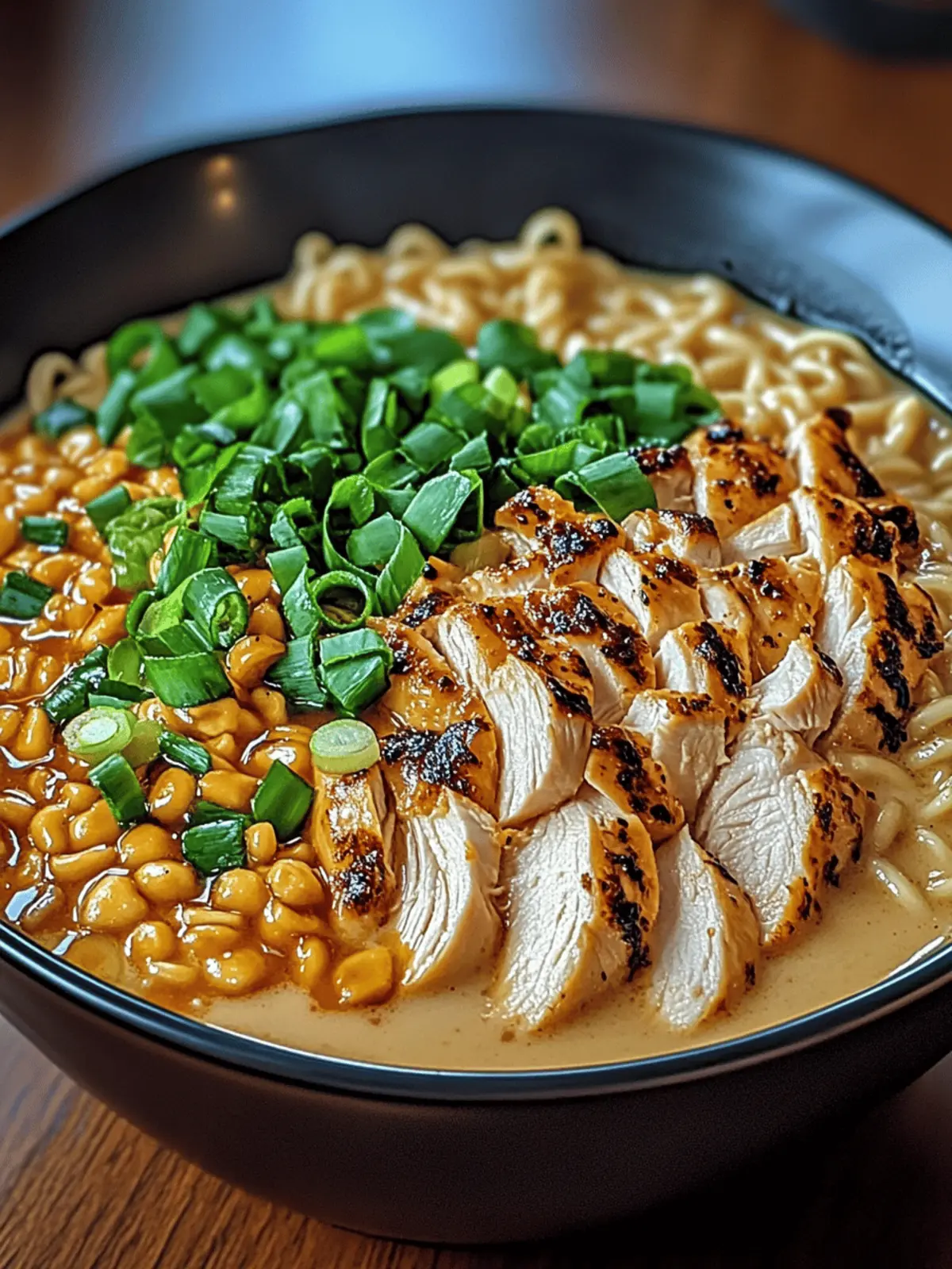 Fiery Chicken Ramen with Creamy Garlic Sauce