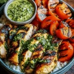 Chimichurri Grilled Chicken Bowl with Garlic Sauce