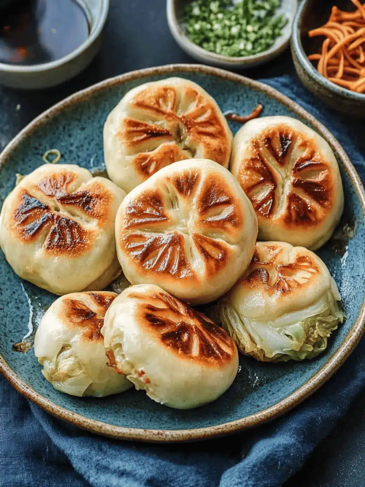 Pan-Fried Cabbage and Noodle Buns