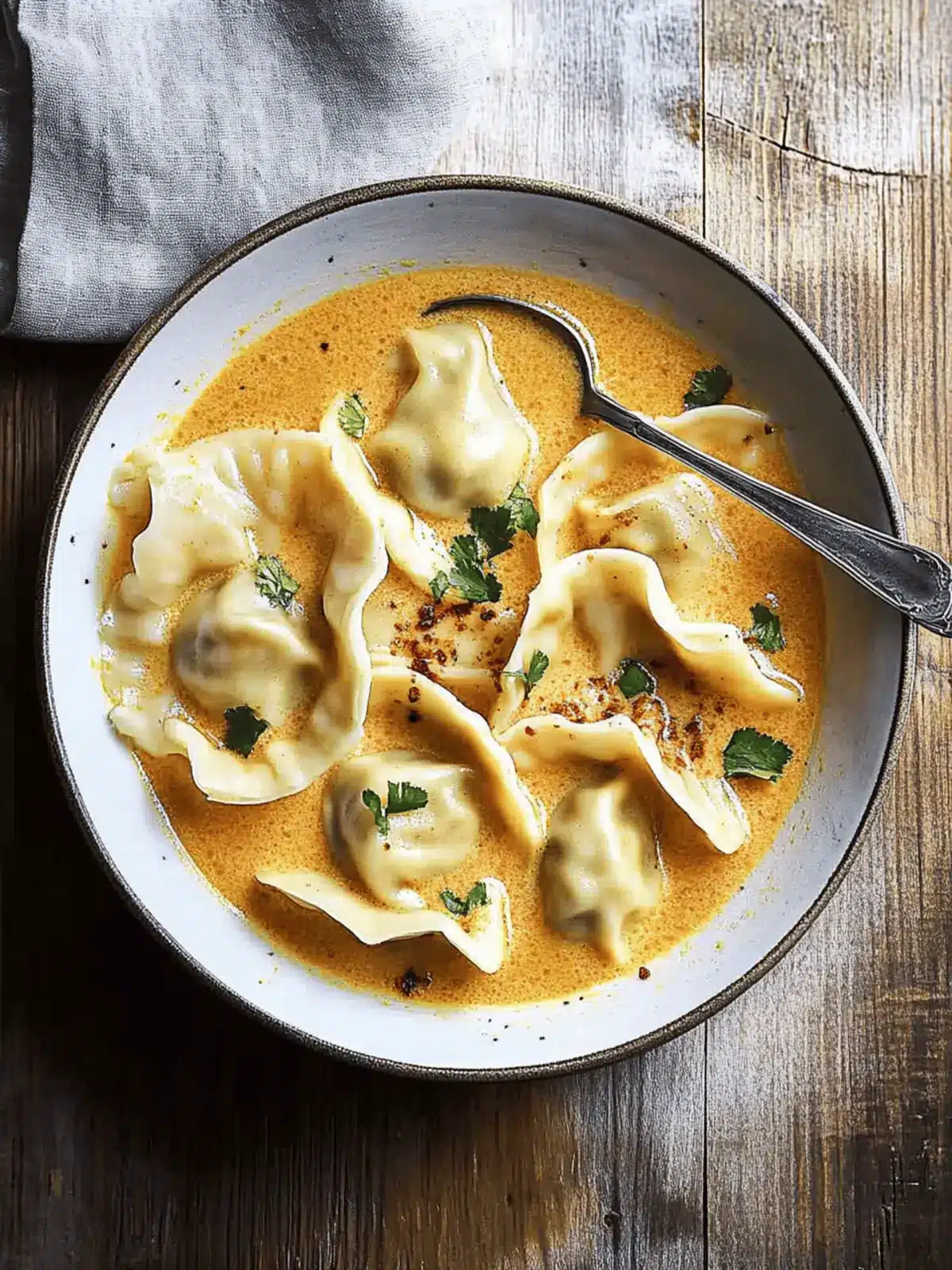 Thai Coconut Curry Dumpling Soup